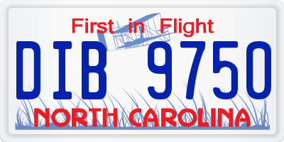 NC license plate DIB9750