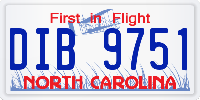 NC license plate DIB9751
