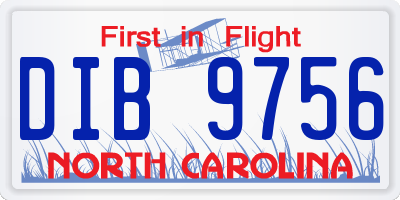 NC license plate DIB9756