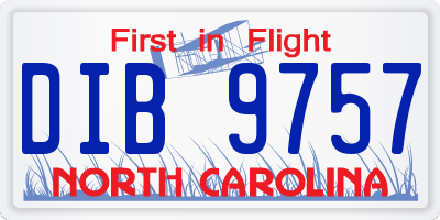 NC license plate DIB9757