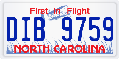 NC license plate DIB9759