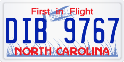NC license plate DIB9767