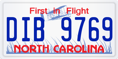 NC license plate DIB9769