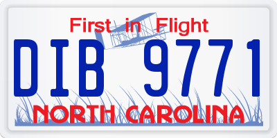 NC license plate DIB9771