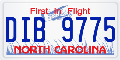 NC license plate DIB9775