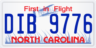 NC license plate DIB9776