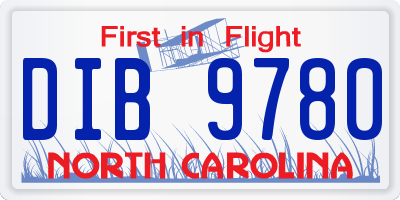 NC license plate DIB9780