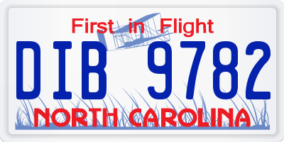 NC license plate DIB9782
