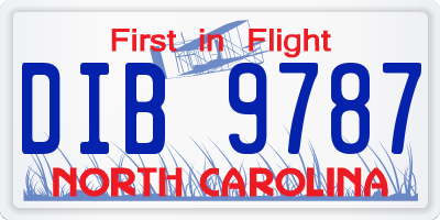 NC license plate DIB9787