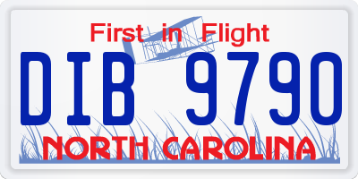 NC license plate DIB9790
