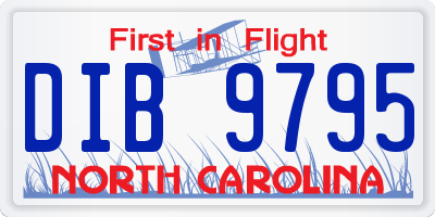 NC license plate DIB9795