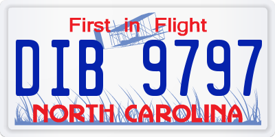 NC license plate DIB9797