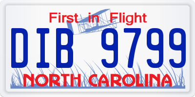 NC license plate DIB9799