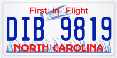 NC license plate DIB9819