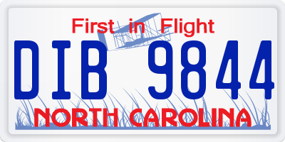 NC license plate DIB9844