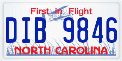 NC license plate DIB9846