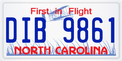 NC license plate DIB9861