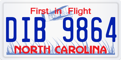 NC license plate DIB9864