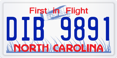 NC license plate DIB9891