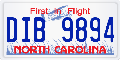 NC license plate DIB9894