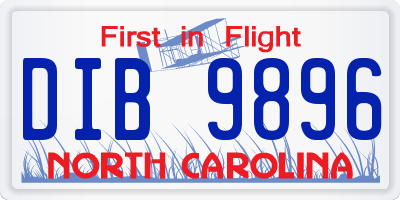 NC license plate DIB9896