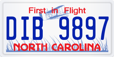 NC license plate DIB9897