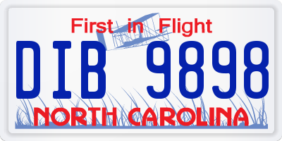 NC license plate DIB9898