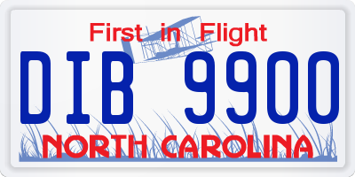 NC license plate DIB9900