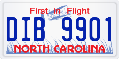 NC license plate DIB9901
