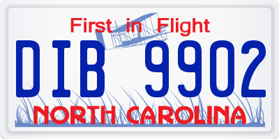 NC license plate DIB9902