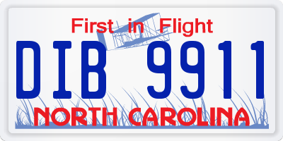 NC license plate DIB9911