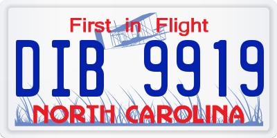 NC license plate DIB9919