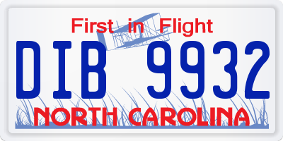 NC license plate DIB9932