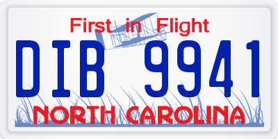 NC license plate DIB9941