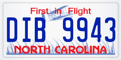 NC license plate DIB9943