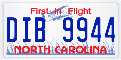 NC license plate DIB9944