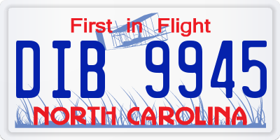 NC license plate DIB9945