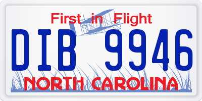 NC license plate DIB9946