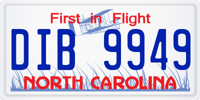 NC license plate DIB9949