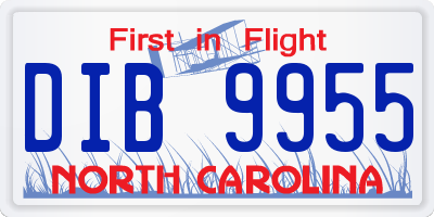 NC license plate DIB9955