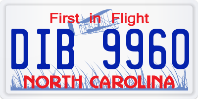 NC license plate DIB9960