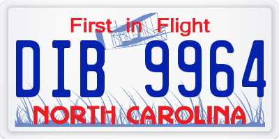 NC license plate DIB9964