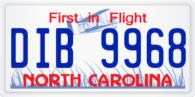 NC license plate DIB9968
