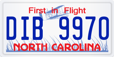 NC license plate DIB9970