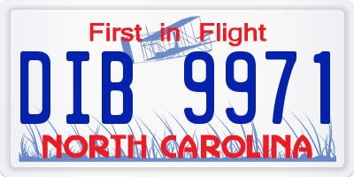 NC license plate DIB9971