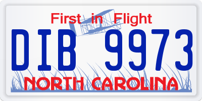 NC license plate DIB9973