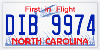 NC license plate DIB9974