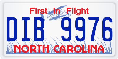 NC license plate DIB9976
