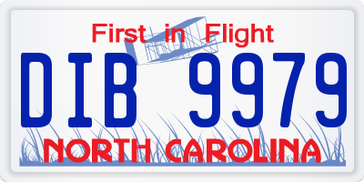 NC license plate DIB9979