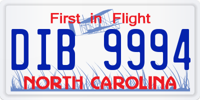NC license plate DIB9994